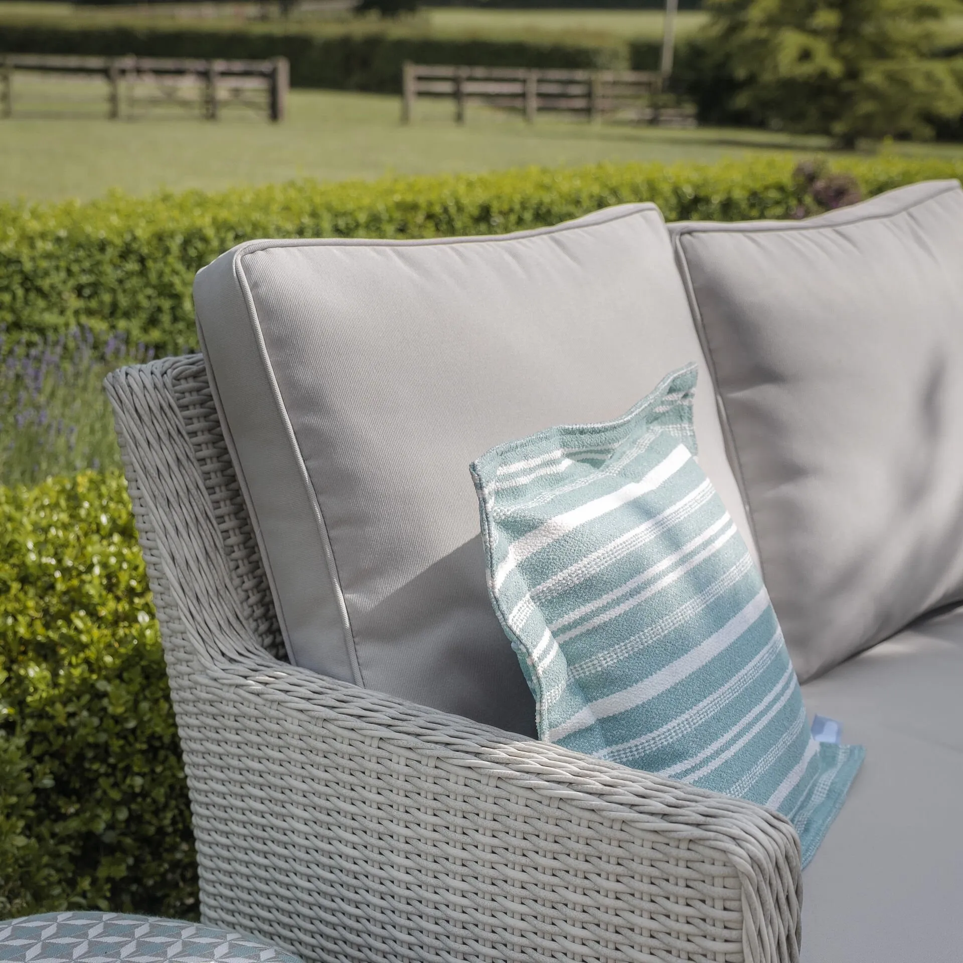 Oxford Sofa Rattan Casual Dining Set - Ice Bucket & Rising Table