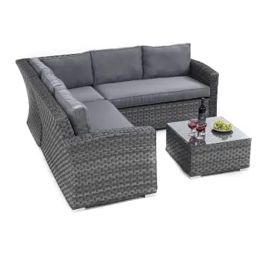 Victoria Small Square Corner Group Outdoor Rattan Weave