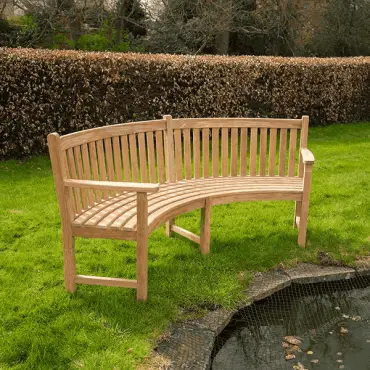 Contour Curved Bench With Arms