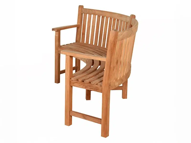 Contour Curved Bench With Arms