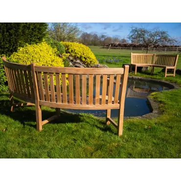 Contour Curved Bench With Arms