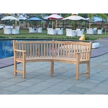 Contour Curved Bench With Arms
