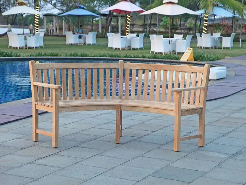 Contour Curved Bench With Arms