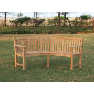Contour Curved Bench With Arms