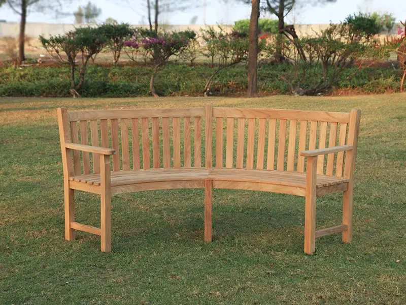 Contour Curved Bench With Arms