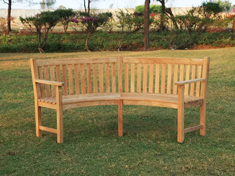 Contour Curved Bench With Arms