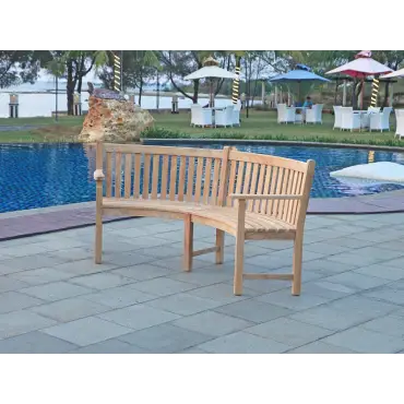 Contour Curved Bench With Arms