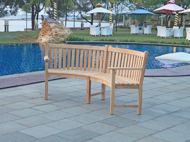 Contour Curved Bench With Arms