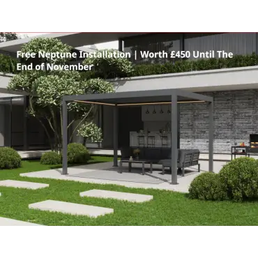 Neptune 4 x 3m LED Retractable Roof Gazebo