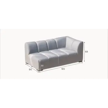 Zeus Fabric Aluminium Lounging Left Handed Piece