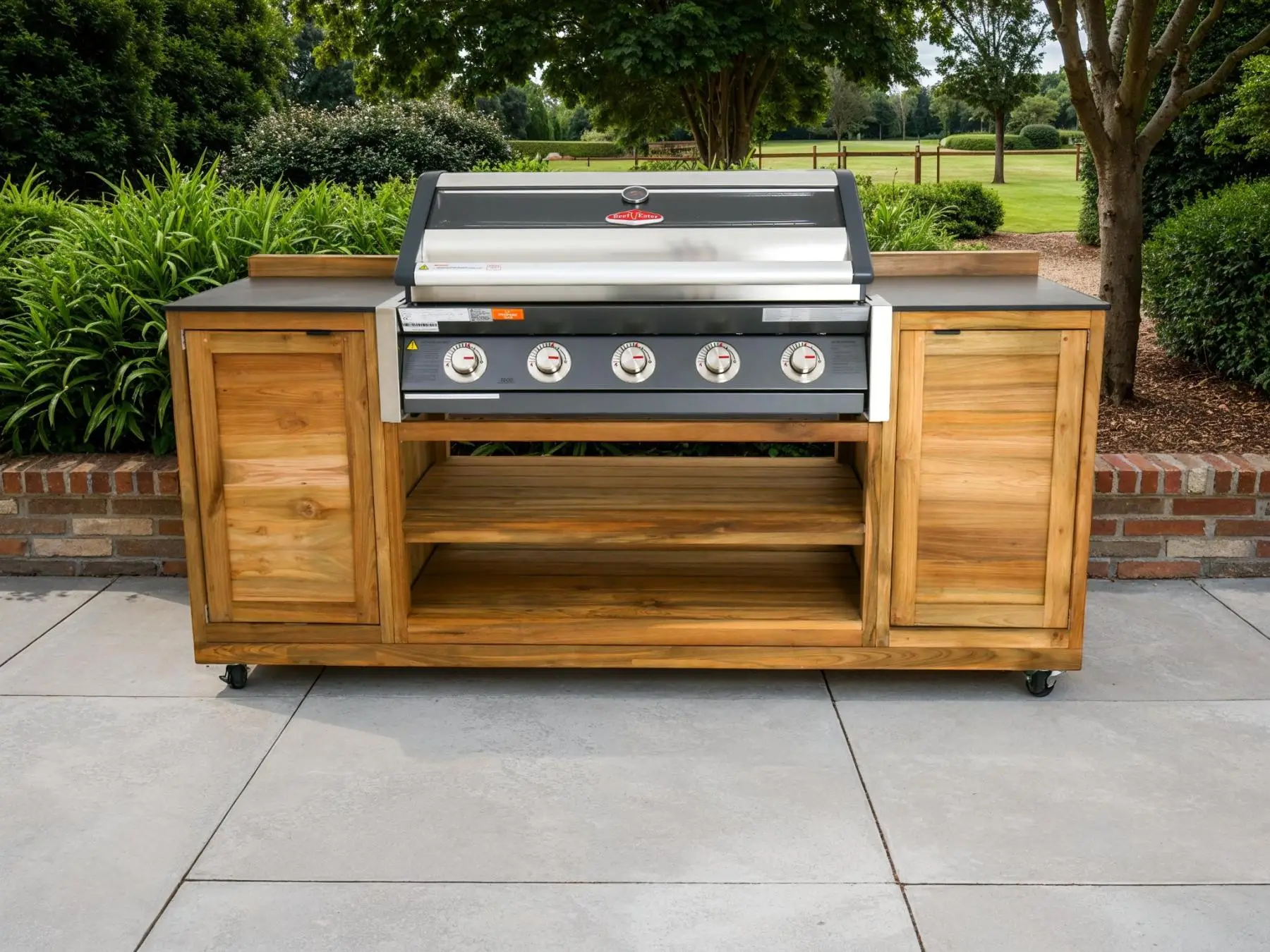 BBQ Cabinet Unit Trolley On Wheels - Bari
