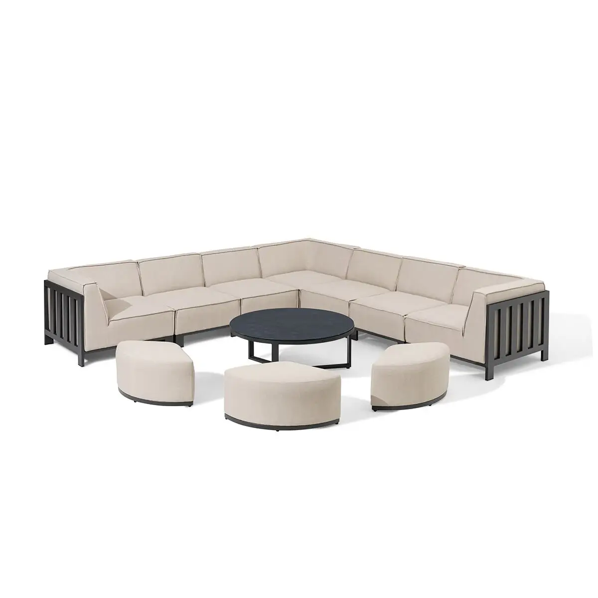 Ibiza Large Corner Sofa Set Round Coffee Table