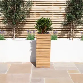 Bali Large Planter with Metal Liner Acacia Wood