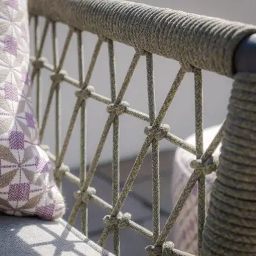 Monaco Rope Weave Large Corner & 2 Armchairs