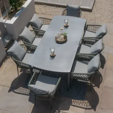 Monaco Rope Weave 8 Seat Rectangular Dining Set