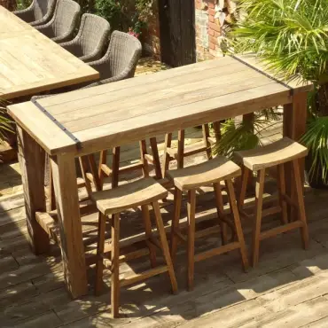 Reclaimed Teak Bar Stool x4