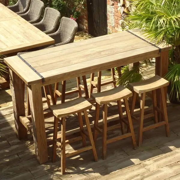 Reclaimed Teak Bar Stoolx X4