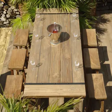 Reclaimed Teak Bar Stool x4