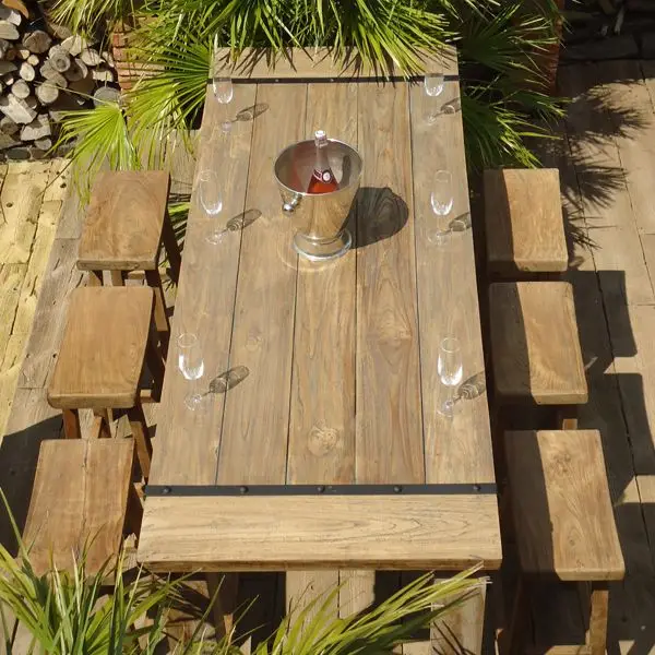 Reclaimed Teak Bar Stool x4