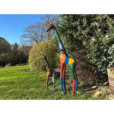 Giraffe Duo Garden Ornament Set