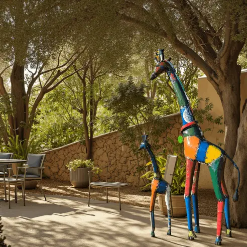 Giraffe Duo Garden Ornament Set