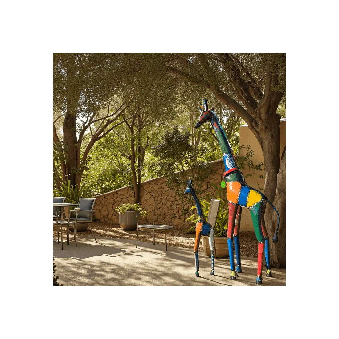 Giraffe Duo Garden Ornament Set