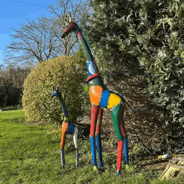 Giraffe Duo Garden Ornament Set