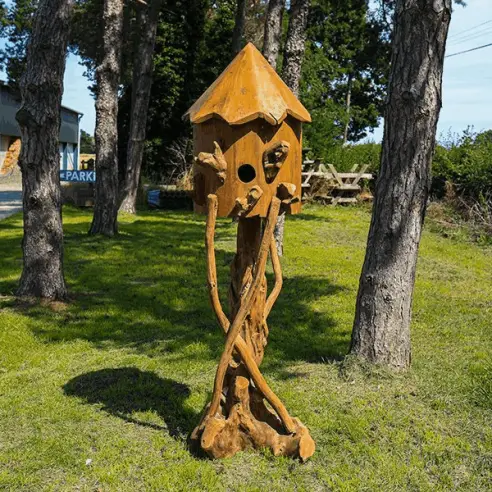 Teak Bird House | Large