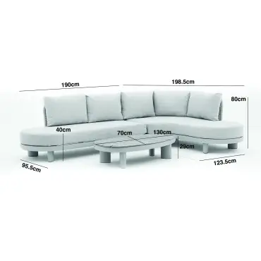Sicily Rope Curve Corner Sofa Set