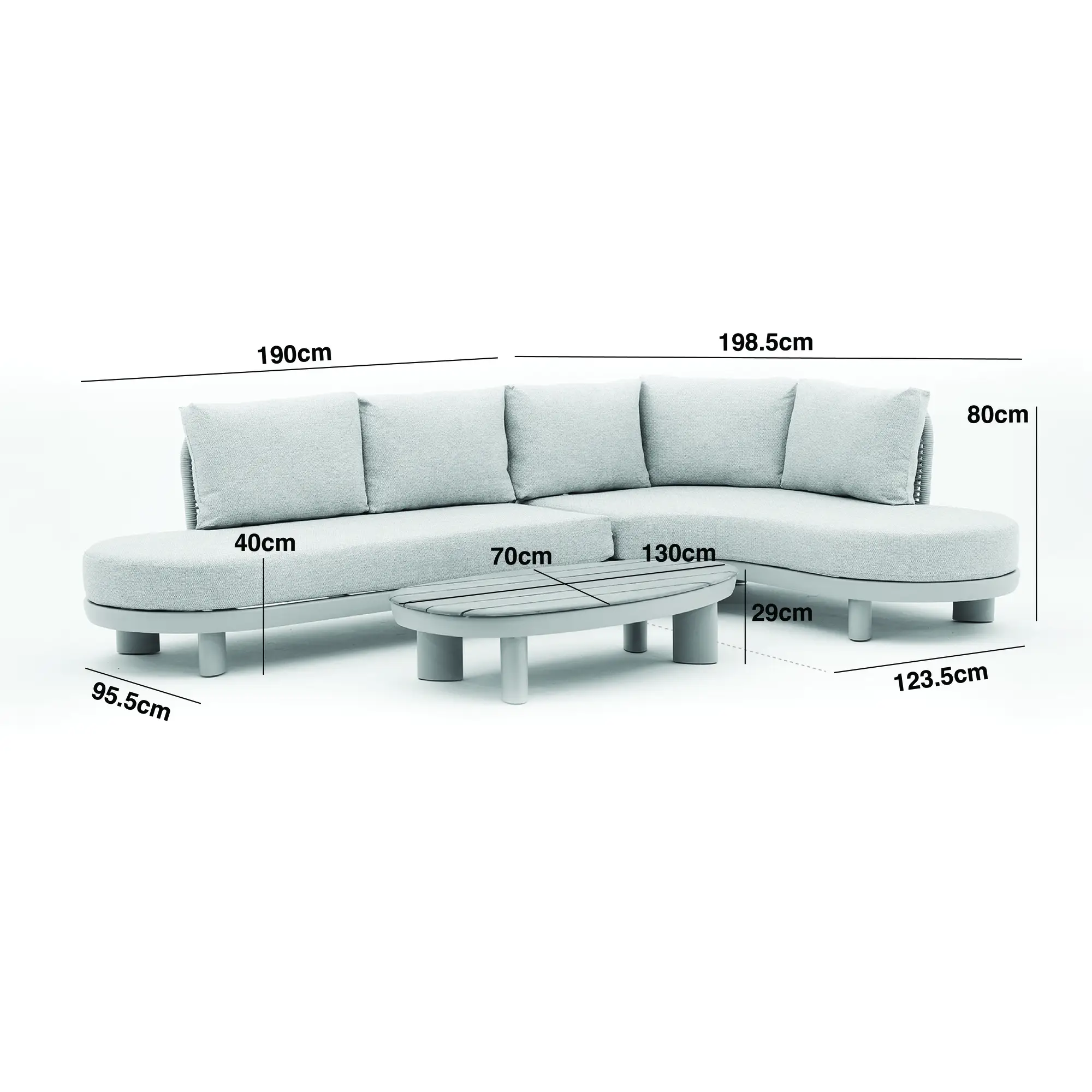 Sicily Rope Curve Corner Sofa Set
