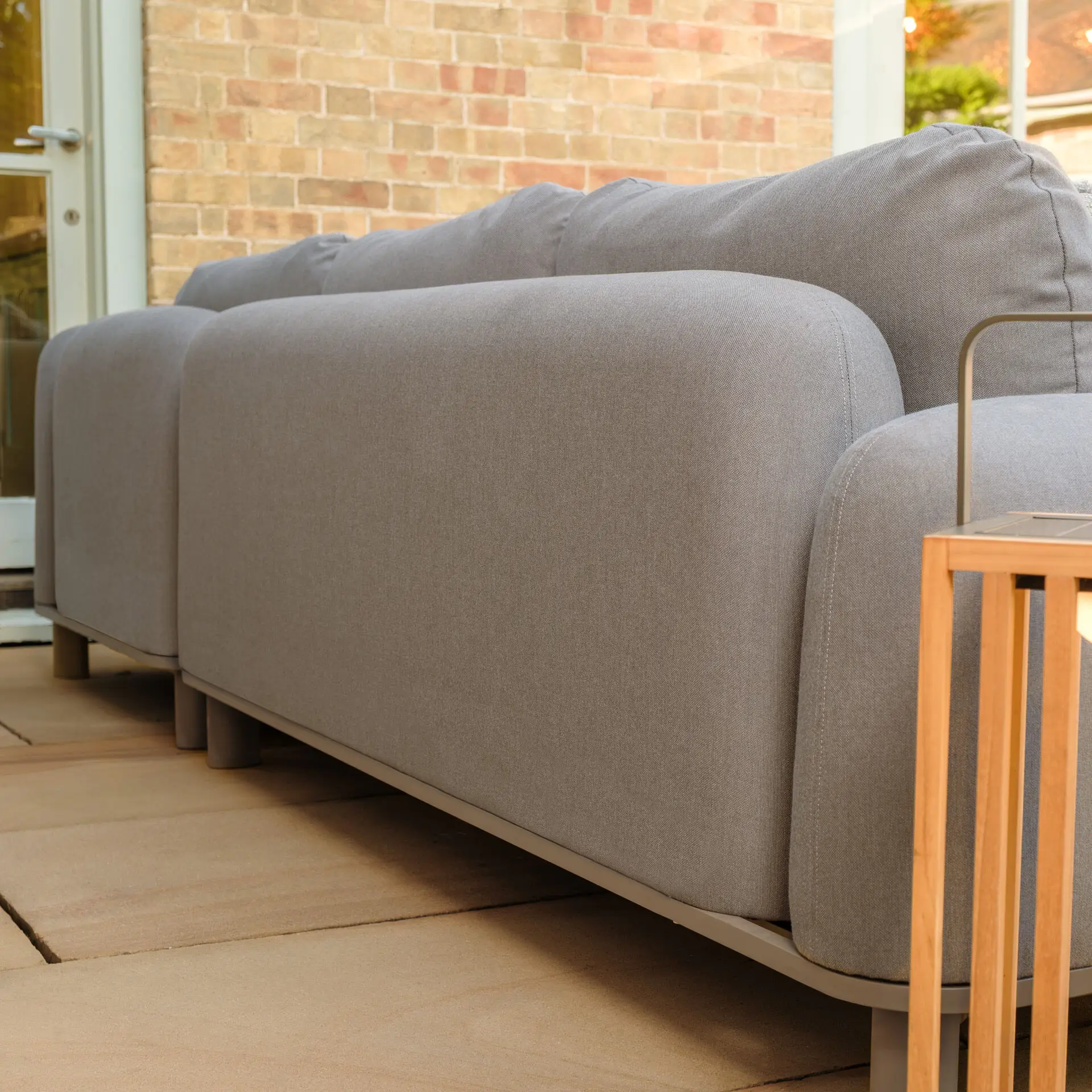 Fabric Sicily Corner Sofa Set & Round Tables