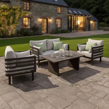 Metro Aluminium 2 Seat Sofa Armchairs Set