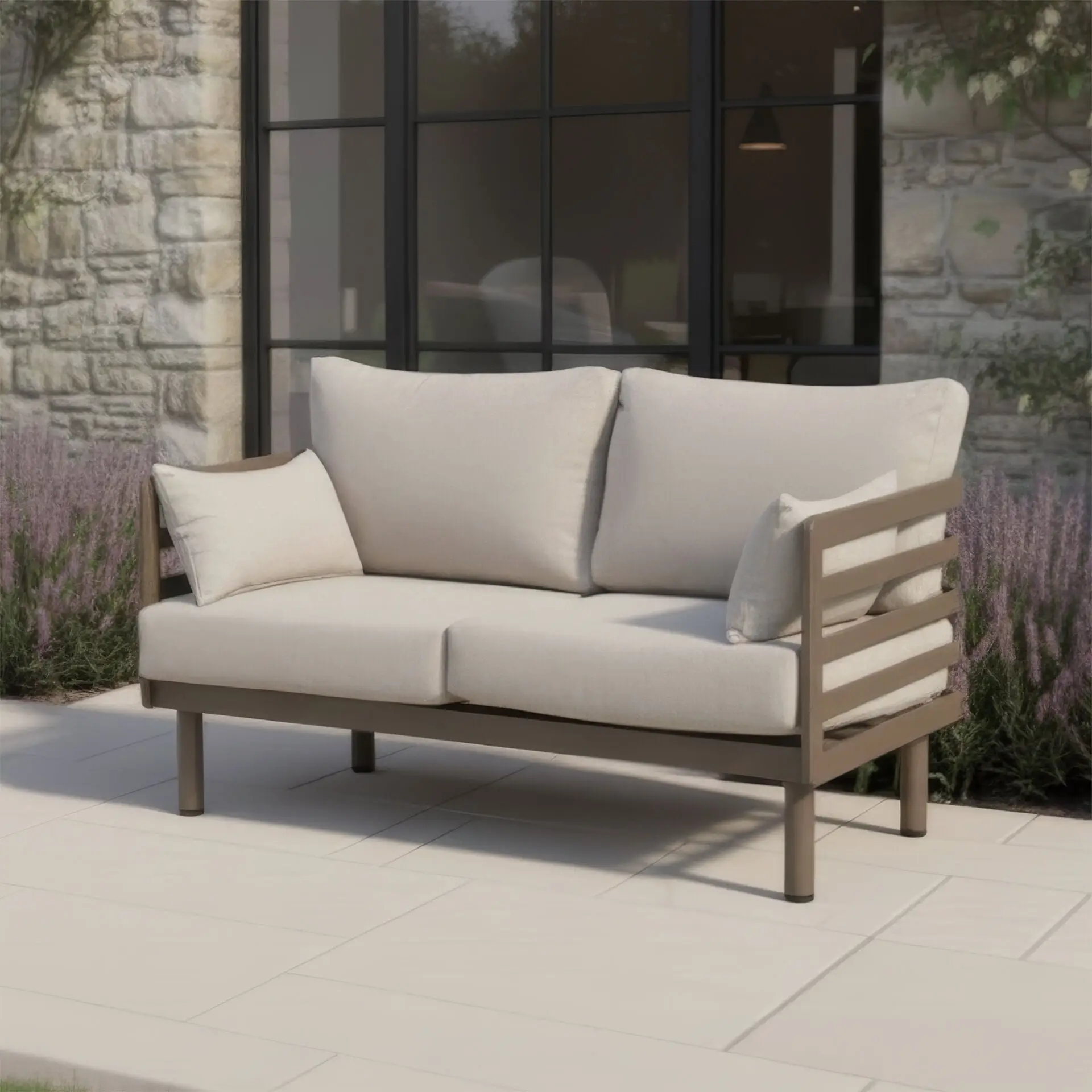 Metro Aluminium 2 Seat Sofa Armchairs Set