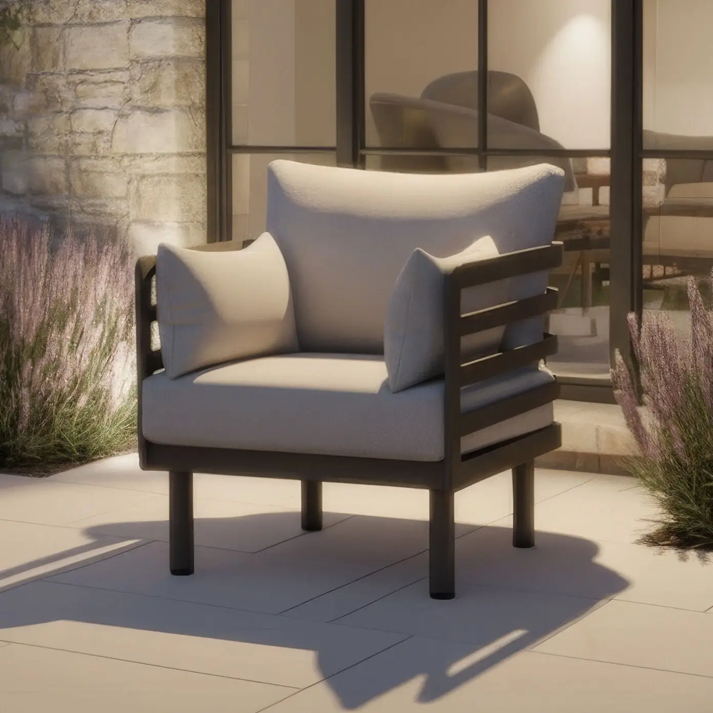 Metro Aluminium 2 Seat Sofa Armchairs Set