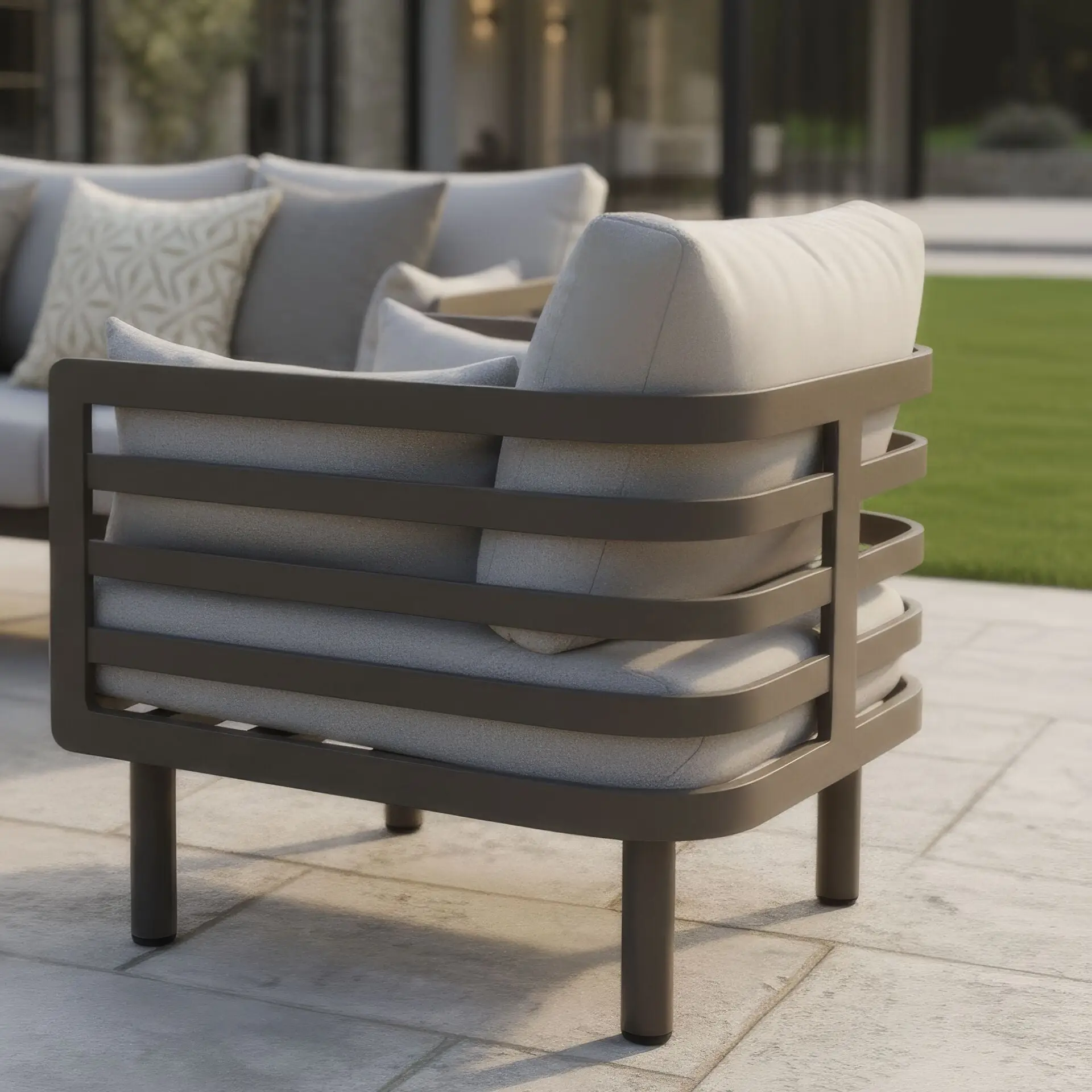 Metro Aluminium 2 Seat Sofa Armchairs Set