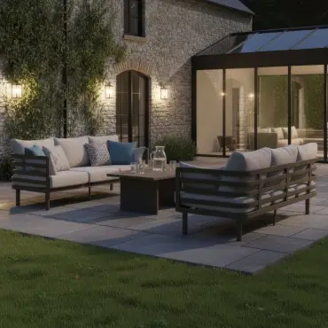 Metro Aluminium 2 X 3 Seat Sofa Set