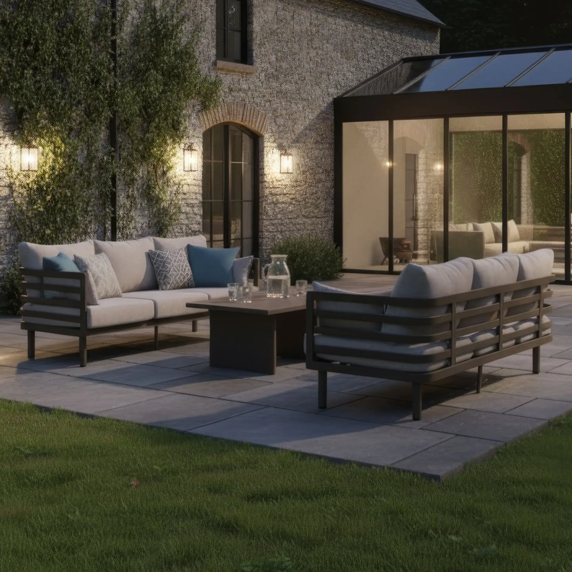 Metro Aluminium 2 X 3 Seat Sofa Set