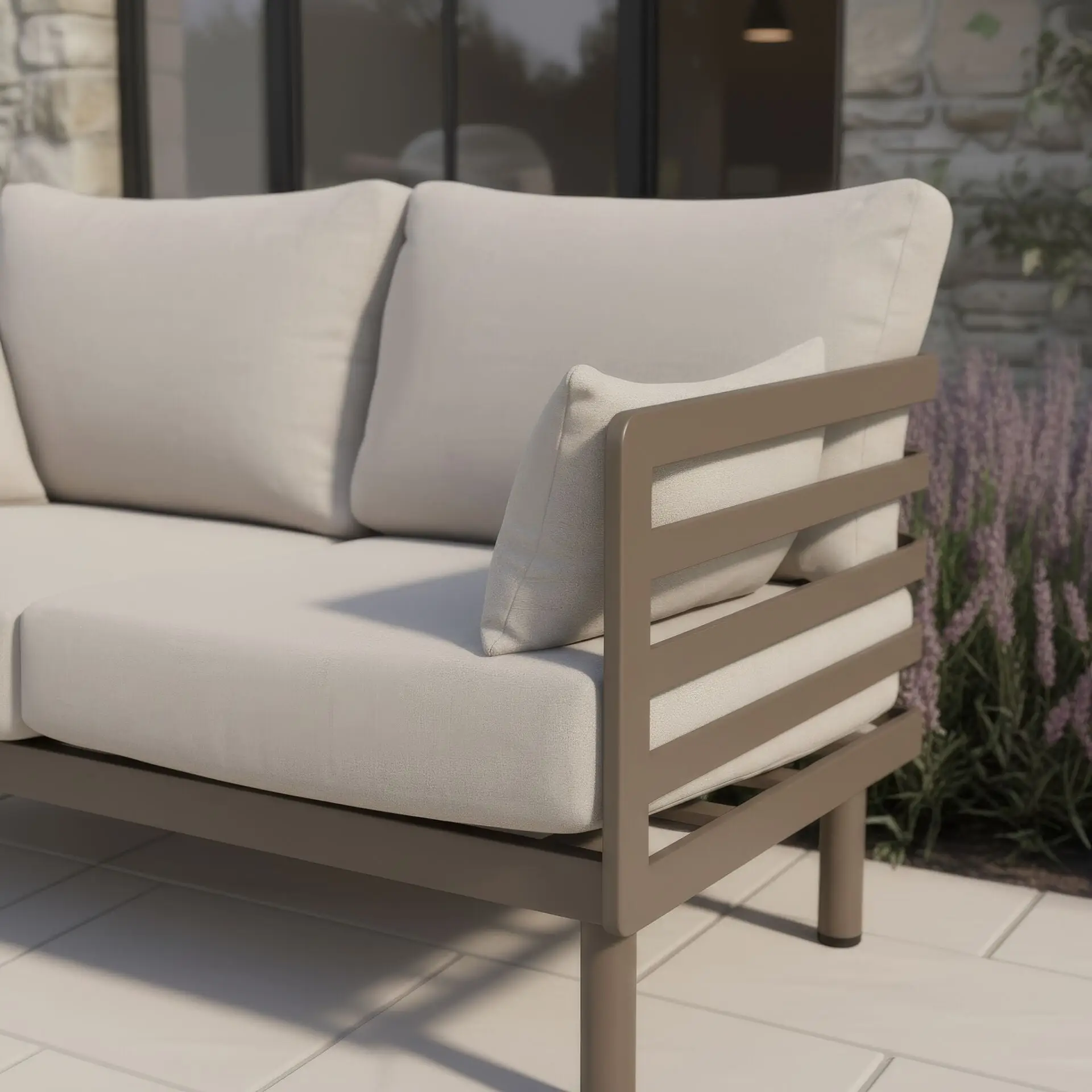 Metro Aluminium 3 Seat Sofa Coffee Table Set
