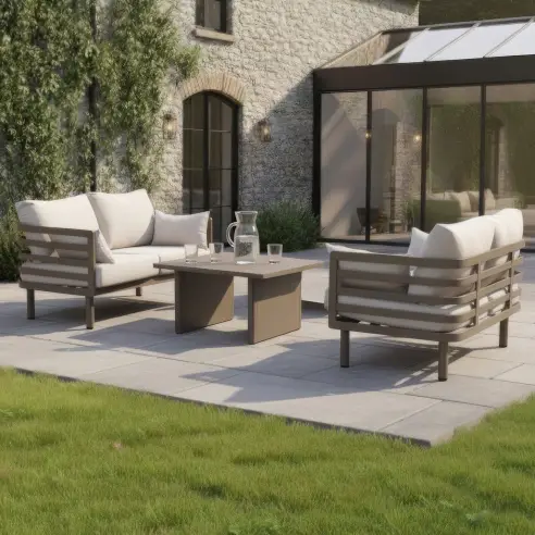 Metro Aluminium 2 Seat Sofa Set