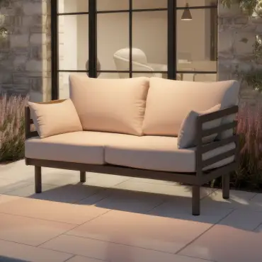 Metro Aluminium 2 Seat Sofa Set