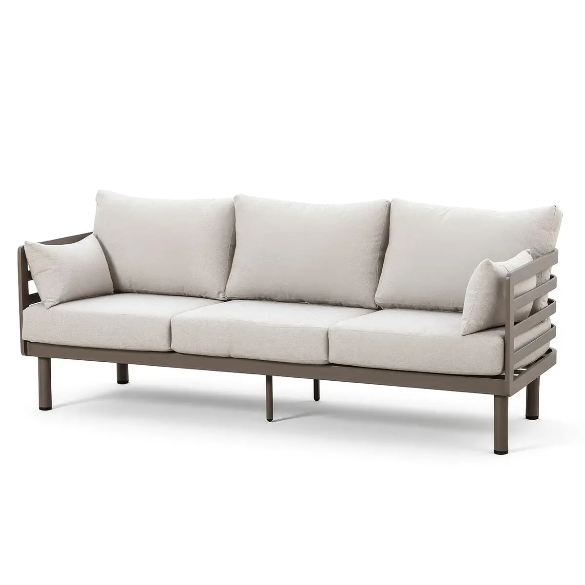 Metro Aluminium 2 X 3 Seat Sofa Stone Coffee Table Set