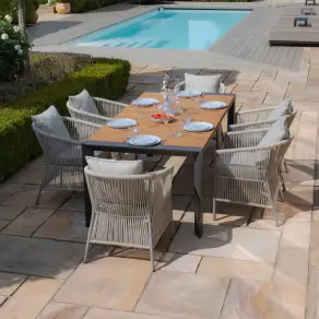 Maldives Extending 6 - 10 Seat Rectangular Jakarta Dining Table Set