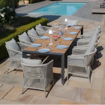 Maldives Extending 6 - 10 Seat Rectangular Jakarta Dining Table Set