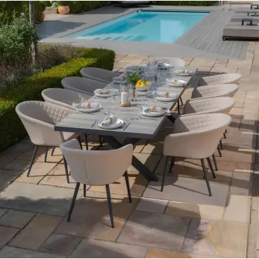 Ambition 6-10 Seat Vienna Extending Rectangular Dining Set