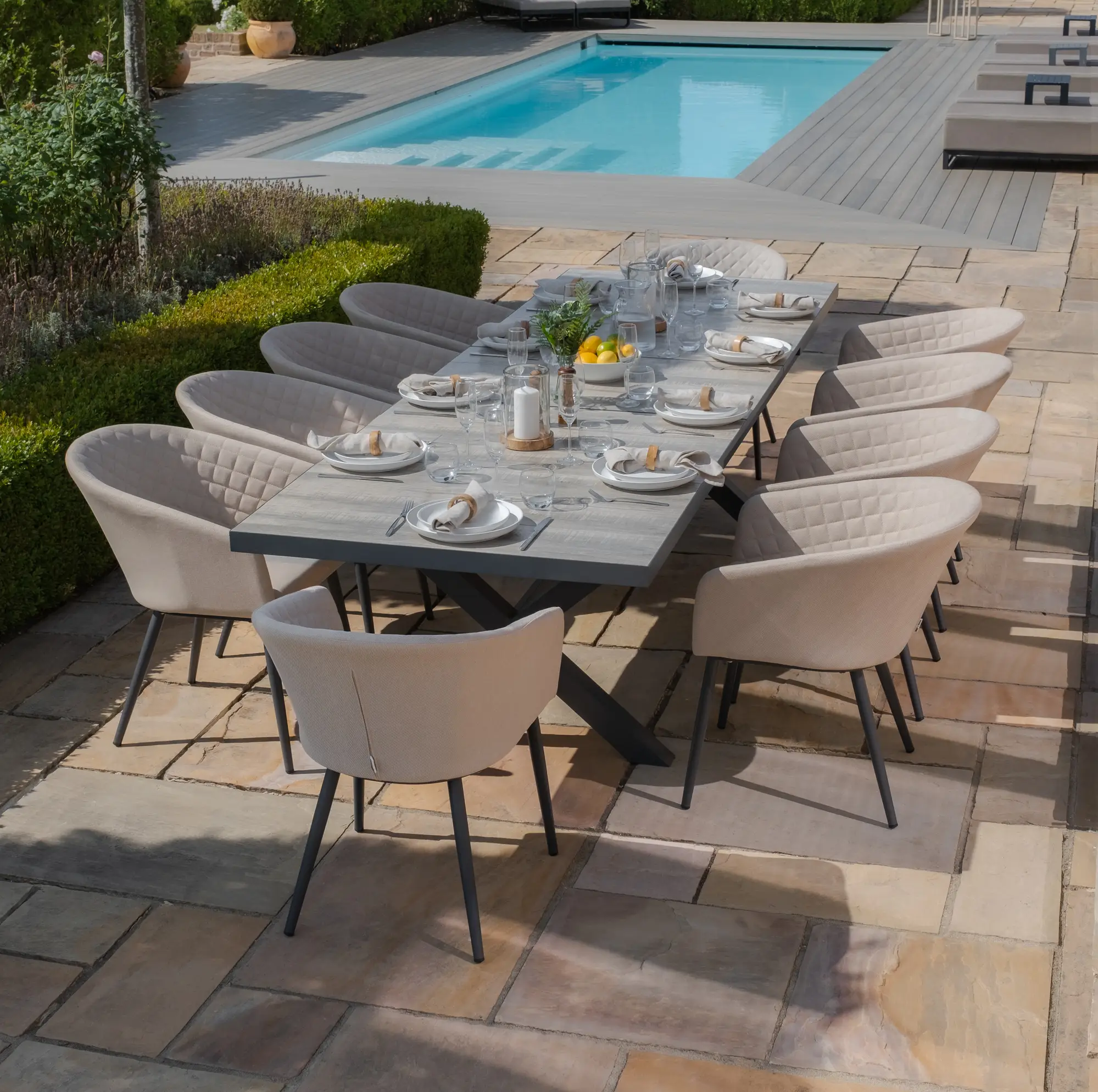 Ambition 6-10 Seat Vienna Extending Rectangular Dining Set