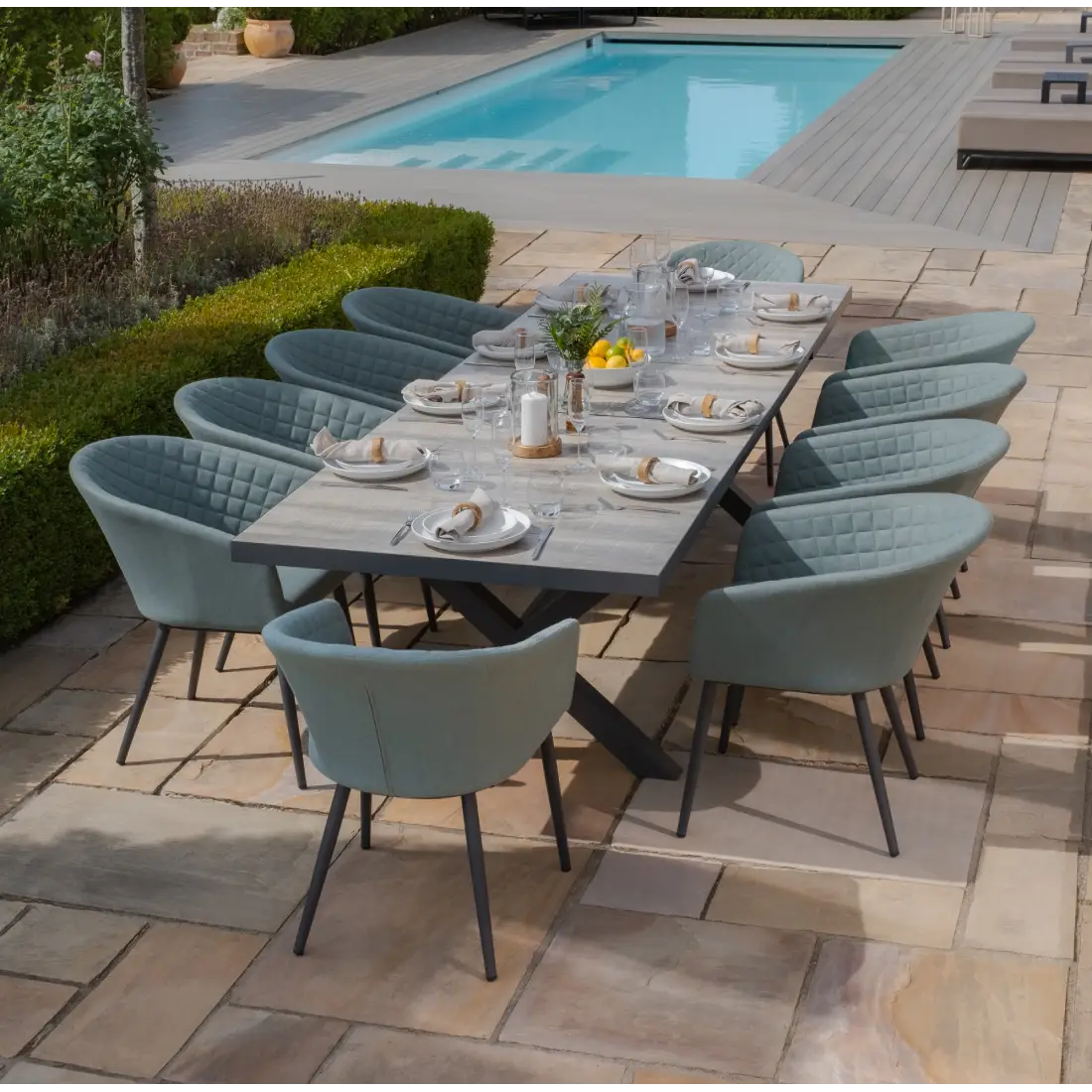 Ambition 6-10 Seat Vienna Extending Rectangular Dining Set Ambition 6-10 Seat Vienna Extending Rectangular Dining Set