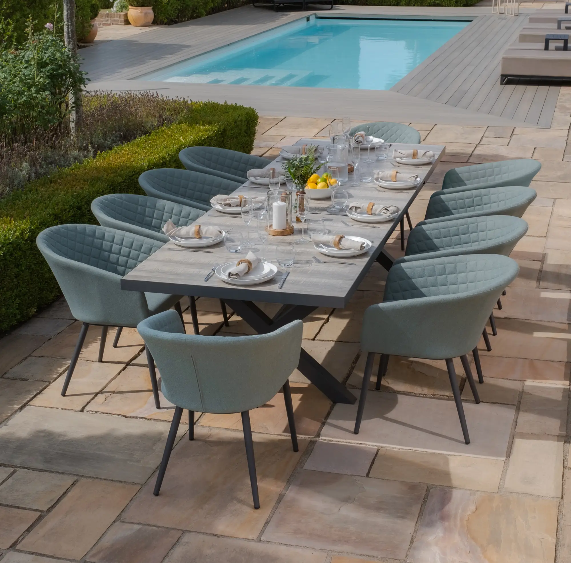 Ambition 6-10 Seat Vienna Extending Rectangular Dining Set