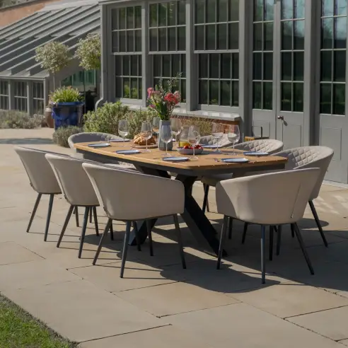 Ambition 8 Seat Oval Jakarta Dining Set