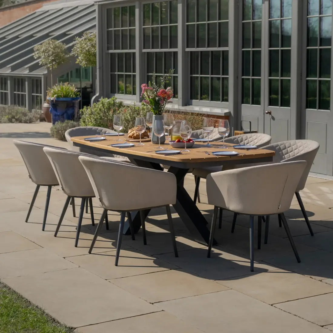 Ambition 8 Seat Oval Jakarta Dining Set