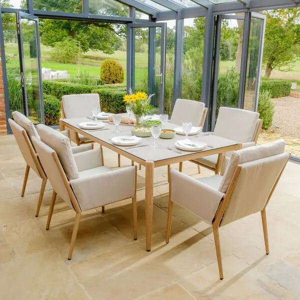 Burford 6 Seat Aluminium Rectangular Dining Set